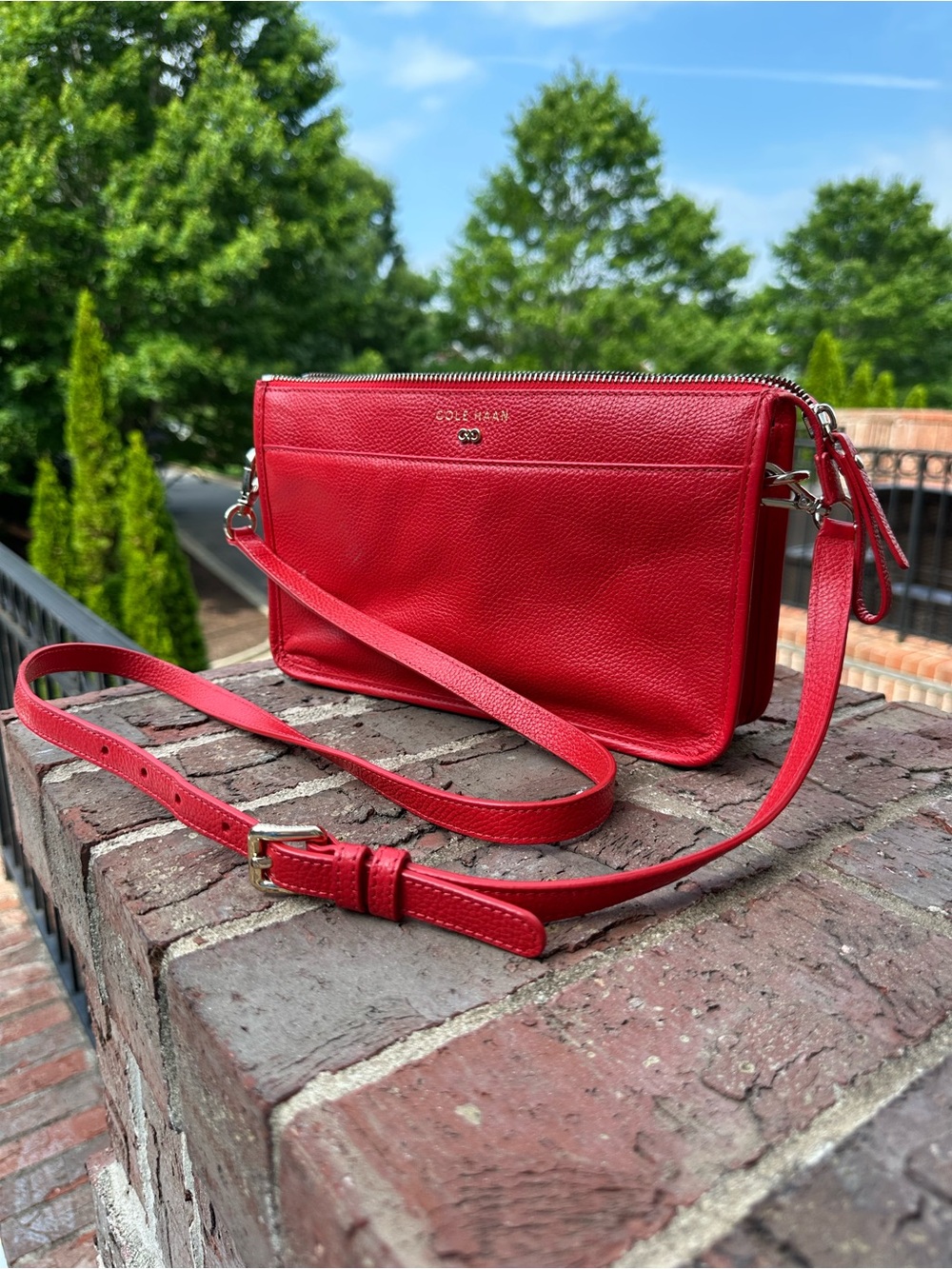 Cole Haan Orange Leather Crossbody Bag, NWOT